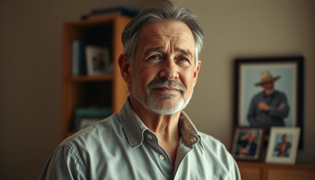 A middle-aged man with a kind, weathered face, dressed in a casual collared shirt and slacks, standing in a warm, softly lit room. The background features a bookshelf and a framed photograph, hinting at a lifetime of experiences. The man's expression conveys a sense of quiet contemplation, reflecting on the joys and challenges of fatherhood. The lighting casts a gentle, introspective mood, creating a sense of intimacy and connection. EVDTV IPTV A middle-aged man with a kind, weathered face, dressed in a casual collared shirt and slacks, standing in a warm, softly lit room. The background features a bookshelf and a framed photograph, hinting at a lifetime of experiences. The man's expression conveys a sense of quiet contemplation, reflecting on the joys and challenges of fatherhood. The lighting casts a gentle, introspective mood, creating a sense of intimacy and connection. EVDTV IPTV