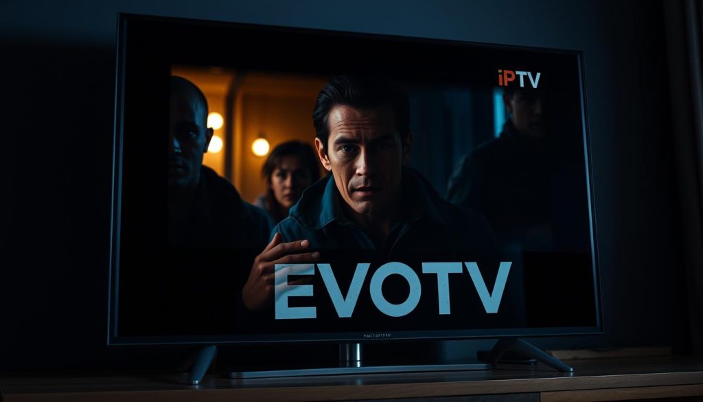 Detailed scene of a television screen displaying the EVDTV IPTV logo, showcasing an intense and dramatic episode of the popular series "Found". The screen is surrounded by a high-tech, futuristic interface, with sleek, minimalist design elements. In the foreground, viewers can see the intense expressions and reactions of the characters on the screen, conveying the captivating and suspenseful nature of the episode. The lighting is moody and atmospheric, with a mix of cool and warm tones to create a cinematic feel. The overall composition and perspective give the impression of a professional, high-quality production, inviting the viewer to immerse themselves in the thrilling narrative. Detailed scene of a television screen displaying the EVDTV IPTV logo, showcasing an intense and dramatic episode of the popular series "Found". The screen is surrounded by a high-tech, futuristic interface, with sleek, minimalist design elements. In the foreground, viewers can see the intense expressions and reactions of the characters on the screen, conveying the captivating and suspenseful nature of the episode. The lighting is moody and atmospheric, with a mix of cool and warm tones to create a cinematic feel. The overall composition and perspective give the impression of a professional, high-quality production, inviting the viewer to immerse themselves in the thrilling narrative.