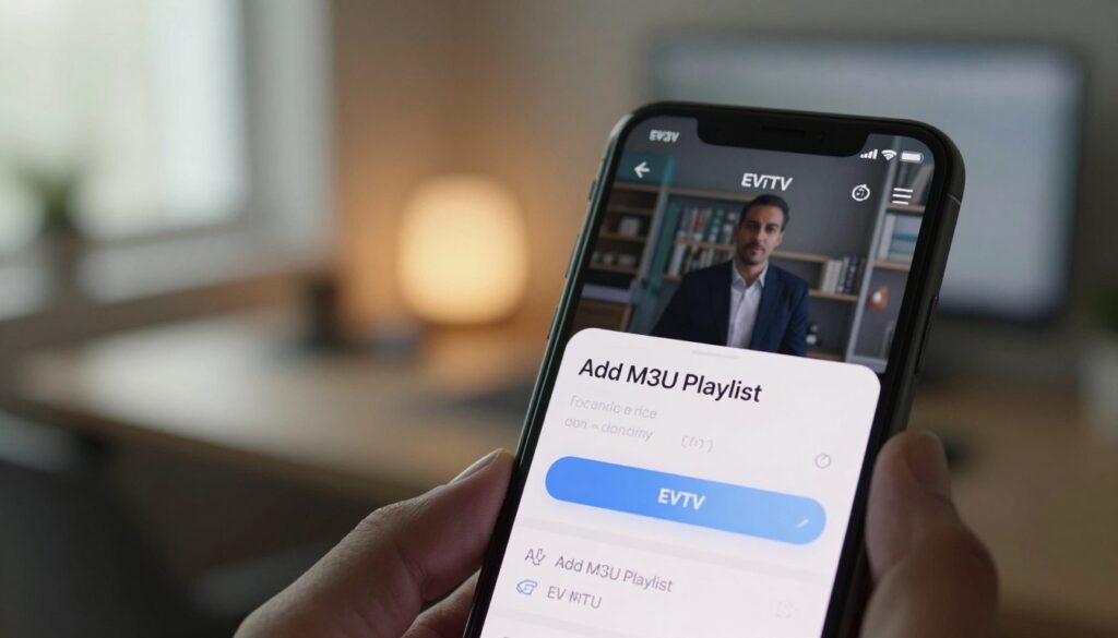 إعداد قائمة M3U على تطبيق EVDTV للايفون