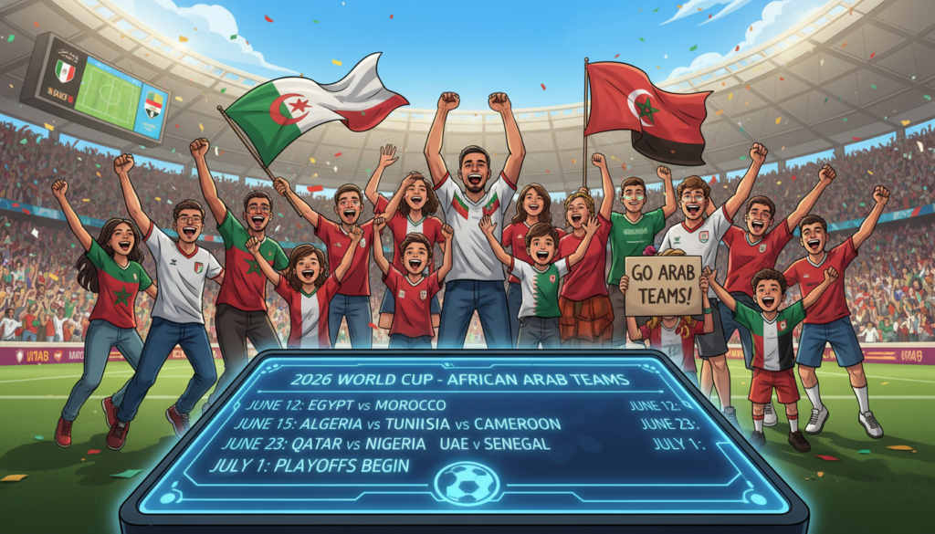 مواعيد مباريات المنتخبات العربية الإفريقية في كأس العالم 2026