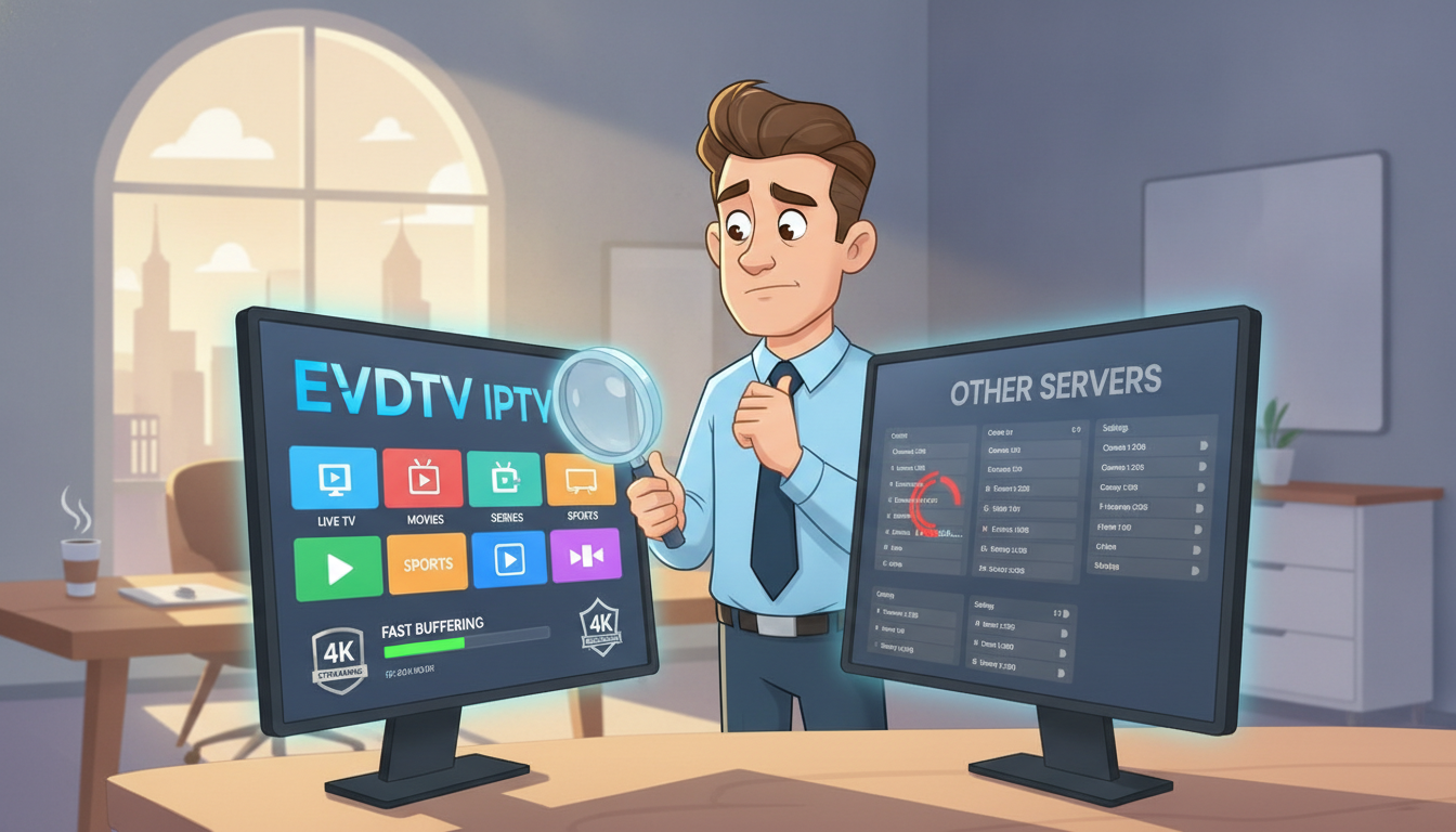 مقارنة بين EVDTV والسيرفرات الاخرى